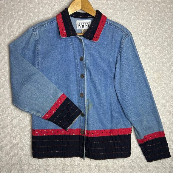 Keren Hart Tantrum Blues Inspired Jean Jacket‎ Size Small - Picture 1 of 7